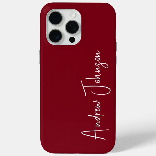 Mit Monogramm Maroon Case-Mate iPhone Hülle (Rückseite)