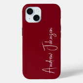 Mit Monogramm Maroon Case-Mate iPhone Hülle (Rückseite)