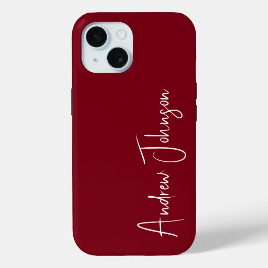 Mit Monogramm Maroon Case-Mate iPhone Hülle (Rückseite)