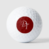 Mit Monogramm Maroon-Golfbälle Golfball (Vorderseite)