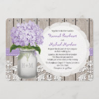 Mit Monogramm Mason Jar Lila Hydrangea Hochzeit