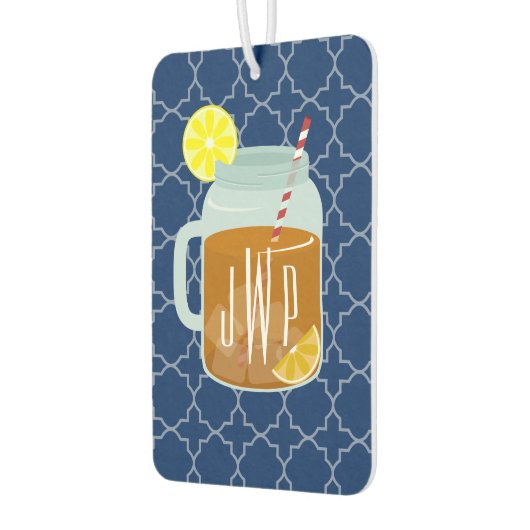 Mit Monogramm Mason Jar Sweet Tee - Navy Quarto Autolufterfrischer (Links)