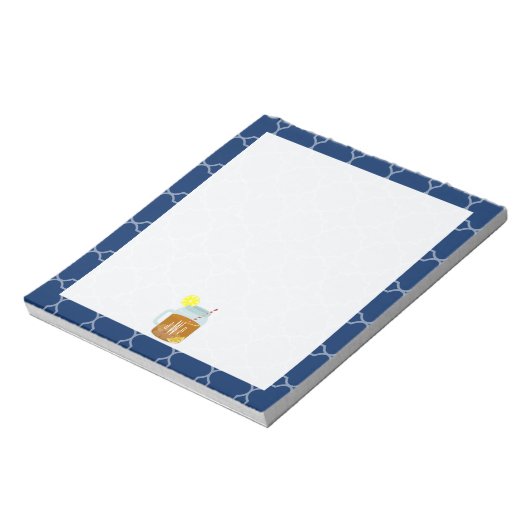 Mit Monogramm Mason Jar Sweet Tee - Navy Quarto Notizblock (Rotiert)