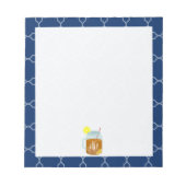 Mit Monogramm Mason Jar Sweet Tee - Navy Quarto Notizblock (Vorderseite)