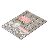 Mit Monogramm Maurer-Glas-Rosahydrangea-Gast-Buch Notizblock (Linke Seite)