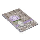 Mit Monogramm Maurer-Glaslila Hydrangea-Gast-Buch Notizblock (Rechte Seite)