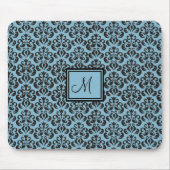 Mit Monogramm Maus-Pad in Sky Blue und Black Damas Mousepad (Vorne)