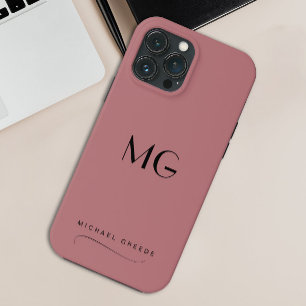 Mit Monogramm Mauve Minimalistisch mit Name Case-Mate iPhone Hülle