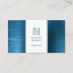 Mit Monogramm Meer Blaubraune Metallic Foil Consul Visitenkarte