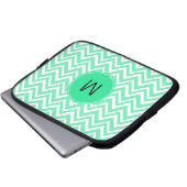 Mit Monogramm Meeresschutzmuster Green Ziggag Laptopschutzhülle (Vorne Knopf)