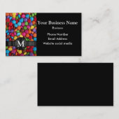 Mit Monogramm mehrfarbige Süßigkeit oder süßes Visitenkarte (Vorne/Hinten)