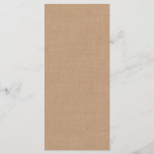 Mit Monogramm Menü Red Burlap Menükarte (Rückseite)