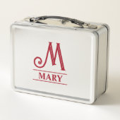 Mit Monogramm Metall Brotdose (Rückseite)