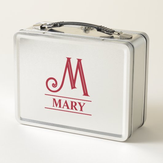 Mit Monogramm Metall Brotdose (Rückseite)