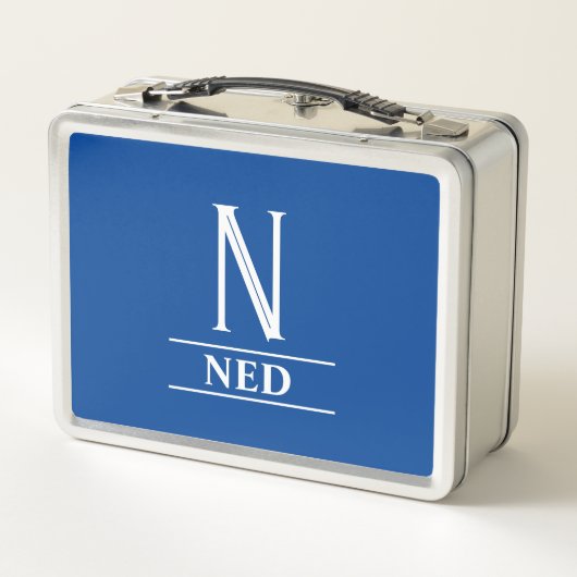 Mit Monogramm Metall Brotdose (Rückseite)