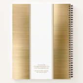 Mit Monogramm Metallgeschäft mit Gold Notizblock (Rückseite)