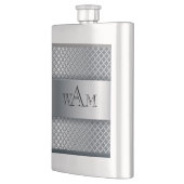 Mit Monogramm Metallgewebe - klassische Flasche Flachmann (Links)