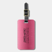 Mit Monogramm metallisch rosa gebürsteter Aluminiu Gepäckanhänger (Vorderseite vertikal)