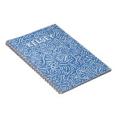 Mit Monogramm Minimal Line Art Blue Notebook Notizblock (Rechte Seite)
