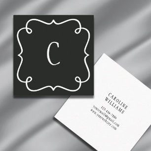 Mit Monogramm Minimal Trendy Einzigartiges Weibche Quadratische Visitenkarte