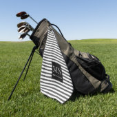 Mit Monogramm minimale, graue und weiße Streifen Golfhandtuch (Gras)