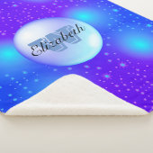 Mit Monogramm Minimalismus Hintergrund der blauen Sherpadecke (3/4)