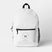 Mit Monogramm Minimalistin Bedruckter Rucksack (Vorderseite)