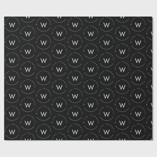 Mit Monogramm Minimalistin Geschenkpapier (Flach)