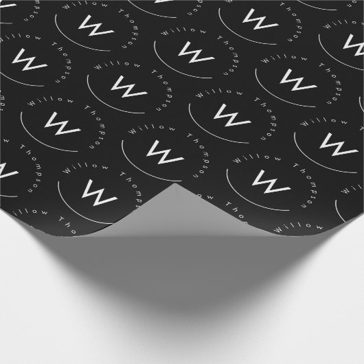 Mit Monogramm Minimalistin Geschenkpapier (Ecke)