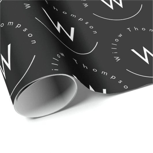 Mit Monogramm Minimalistin Geschenkpapier (Rolleneckpunkt)