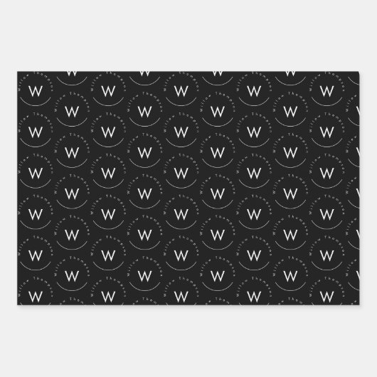 Mit Monogramm Minimalistin Geschenkpapier Set (Vorderseite 2)