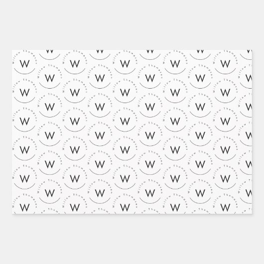 Mit Monogramm Minimalistin Geschenkpapier Set (Vorderseite)