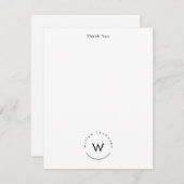 Mit Monogramm Minimalistin Mitteilungskarte (Vorne/Hinten)