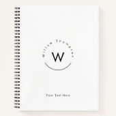 Mit Monogramm Minimalistin Notizblock (Vorderseite)