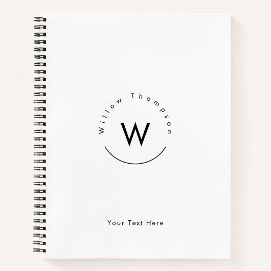 Mit Monogramm Minimalistin Notizblock (Vorderseite)