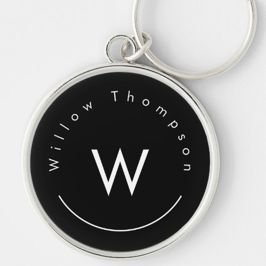 Mit Monogramm Minimalistin Schlüsselanhänger (Vorne)