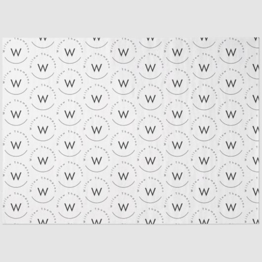 Mit Monogramm Minimalistin Seidenpapier (Vorderseite)