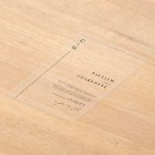 Mit Monogramm Minimalistische Hochzeit Acryleinladungen (Ablage )