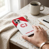 mit Monogramm Minimalistische Initialen in Rot und Case-Mate iPhone Hülle