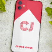 mit Monogramm Minimalistische Initialen in Rot und Case-Mate iPhone Hülle