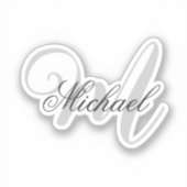 Mit Monogramm Minimalistische Schlicht Moderne Aufkleber (Vorderseite)