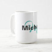 Mit Monogramm Minimalistische Schlicht Moderne Kaffeetasse (Vorderseite Links)