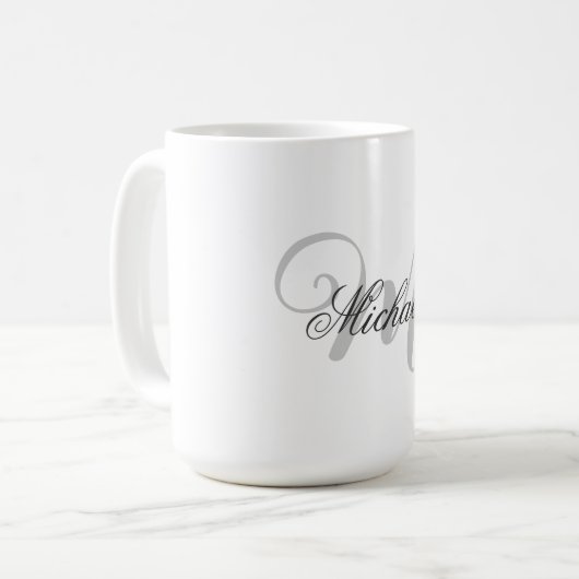 Mit Monogramm Minimalistische Schlicht Moderne Kaffeetasse (Vorderseite Links)