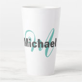 Mit Monogramm Minimalistische Schlicht Moderne Milchtasse (Vorderseite)