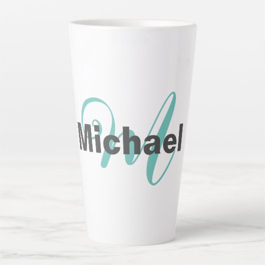 Mit Monogramm Minimalistische Schlicht Moderne Milchtasse (Vorderseite)