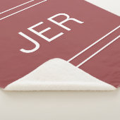 Mit Monogramm Minimalistische Vorlage Rot Sherpadecke (3/4)