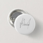 Mit Monogramm Minimalistischer Schlichter Name Button (Vorne & Hinten)