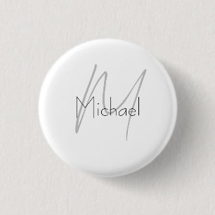 Mit Monogramm Minimalistischer Schlichter Name Button