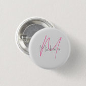 Mit Monogramm Minimalistischer Schlichter Name Button (Vorne & Hinten)