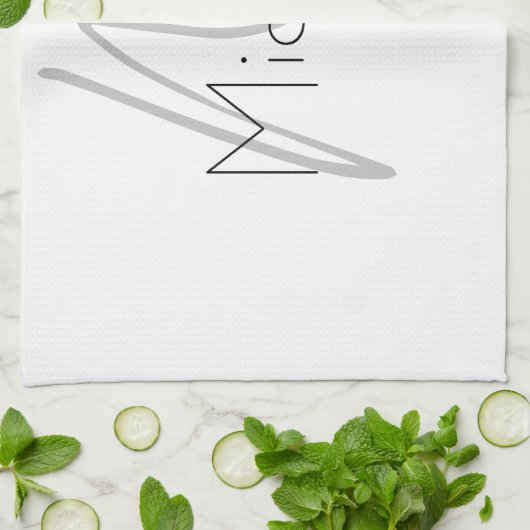 Mit Monogramm Minimalistischer Schlichter Name Geschirrtuch (Gefaltet)